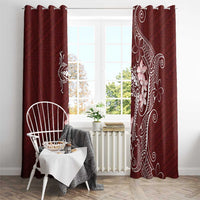 Oxblood Hawaii Window Curtain Hammerhead Shark Tattoo Curve Polynesian LT14 - Polynesian Pride