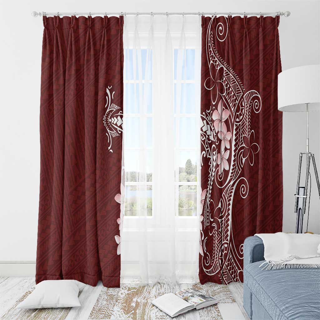 Oxblood Hawaii Window Curtain Hammerhead Shark Tattoo Curve Polynesian LT14 - Polynesian Pride