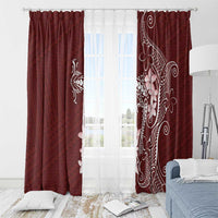 Oxblood Hawaii Window Curtain Hammerhead Shark Tattoo Curve Polynesian LT14 - Polynesian Pride