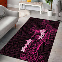 Pink Hawaii Area Rug Hammerhead Shark Tattoo Curve Polynesian LT14 - Polynesian Pride