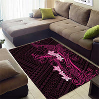 Pink Hawaii Area Rug Hammerhead Shark Tattoo Curve Polynesian LT14 - Polynesian Pride