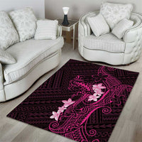 Pink Hawaii Area Rug Hammerhead Shark Tattoo Curve Polynesian LT14 - Polynesian Pride