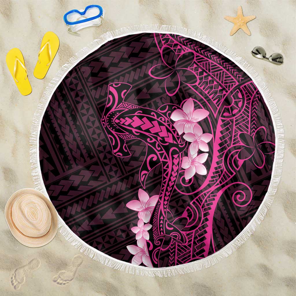 Pink Hawaii Beach Blanket Hammerhead Shark Tattoo Curve Polynesian LT14 One Size 150cm Pink - Polynesian Pride
