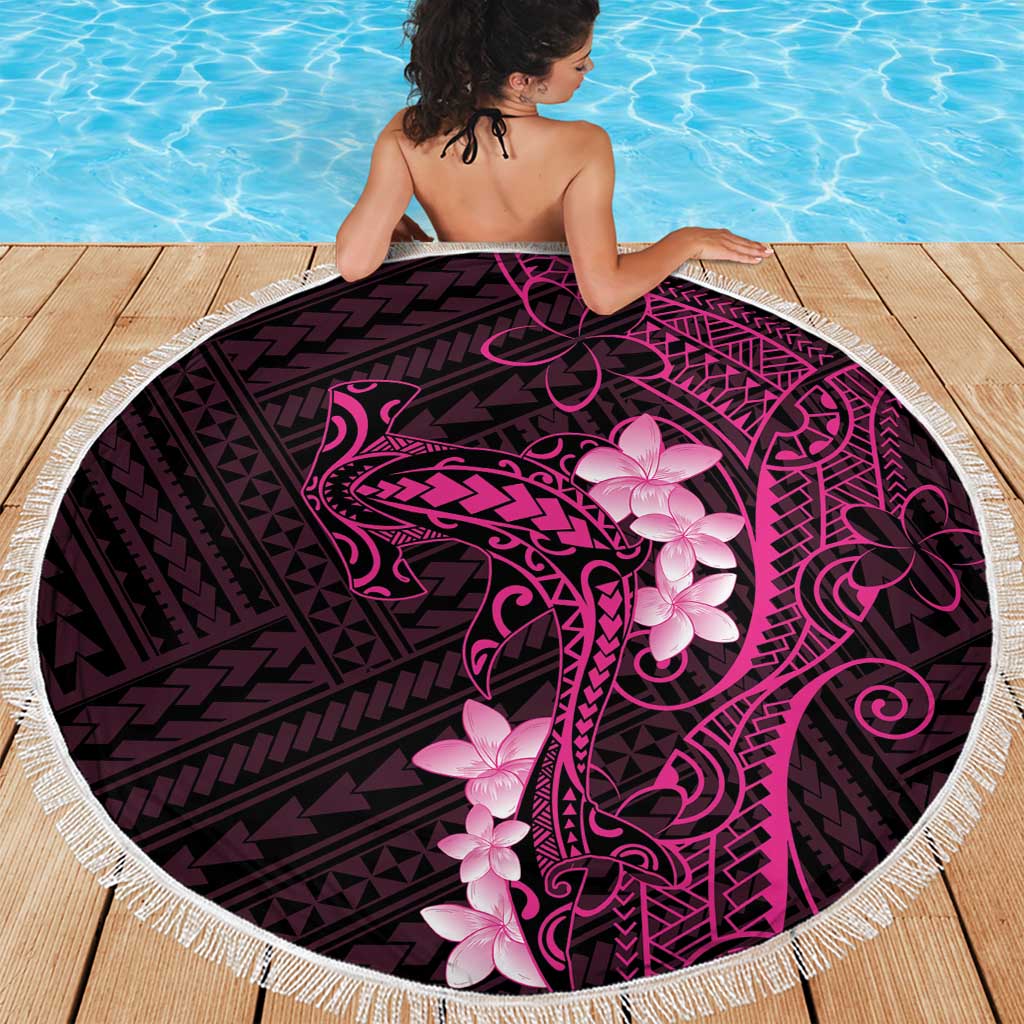 Pink Hawaii Beach Blanket Hammerhead Shark Tattoo Curve Polynesian LT14 - Polynesian Pride