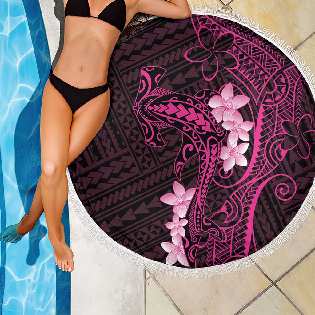 Pink Hawaii Beach Blanket Hammerhead Shark Tattoo Curve Polynesian LT14 - Polynesian Pride