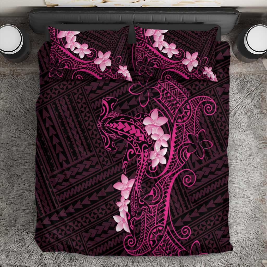 Pink Hawaii Bedding Set Hammerhead Shark Tattoo Curve Polynesian LT14 Pink - Polynesian Pride