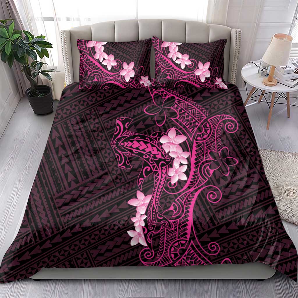 Pink Hawaii Bedding Set Hammerhead Shark Tattoo Curve Polynesian LT14 - Polynesian Pride