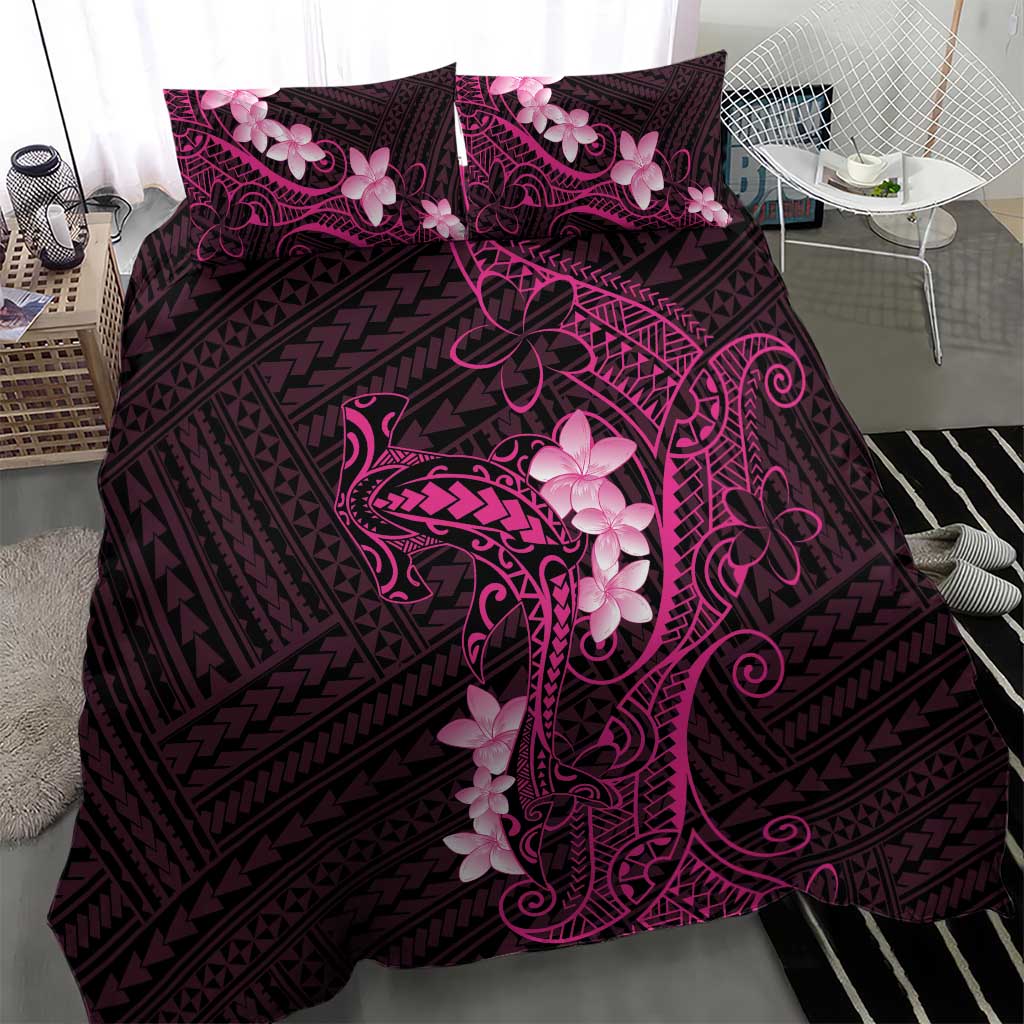 Pink Hawaii Bedding Set Hammerhead Shark Tattoo Curve Polynesian LT14 - Polynesian Pride