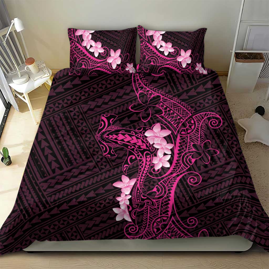 Pink Hawaii Bedding Set Hammerhead Shark Tattoo Curve Polynesian LT14 - Polynesian Pride