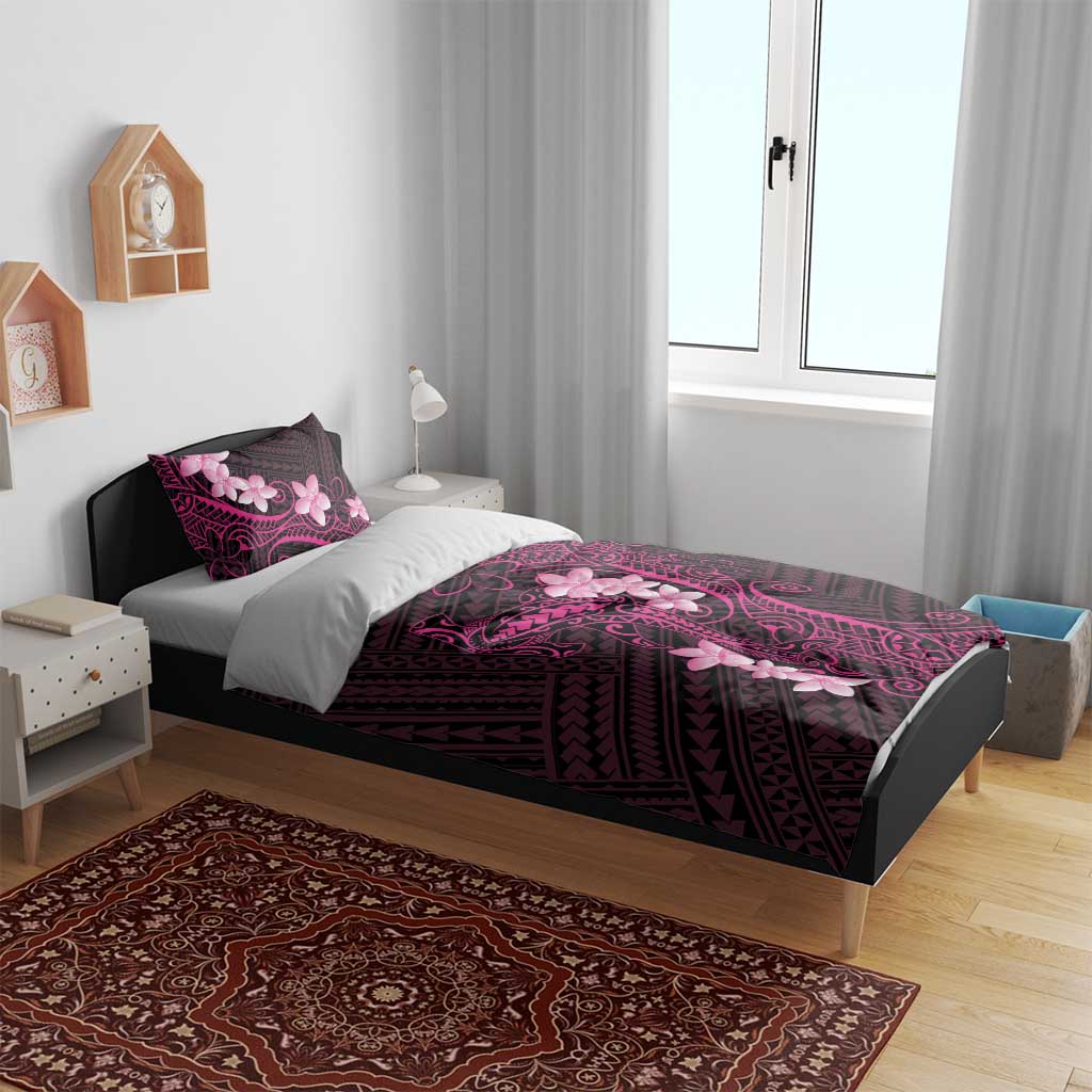 Pink Hawaii Bedding Set Hammerhead Shark Tattoo Curve Polynesian LT14 - Polynesian Pride