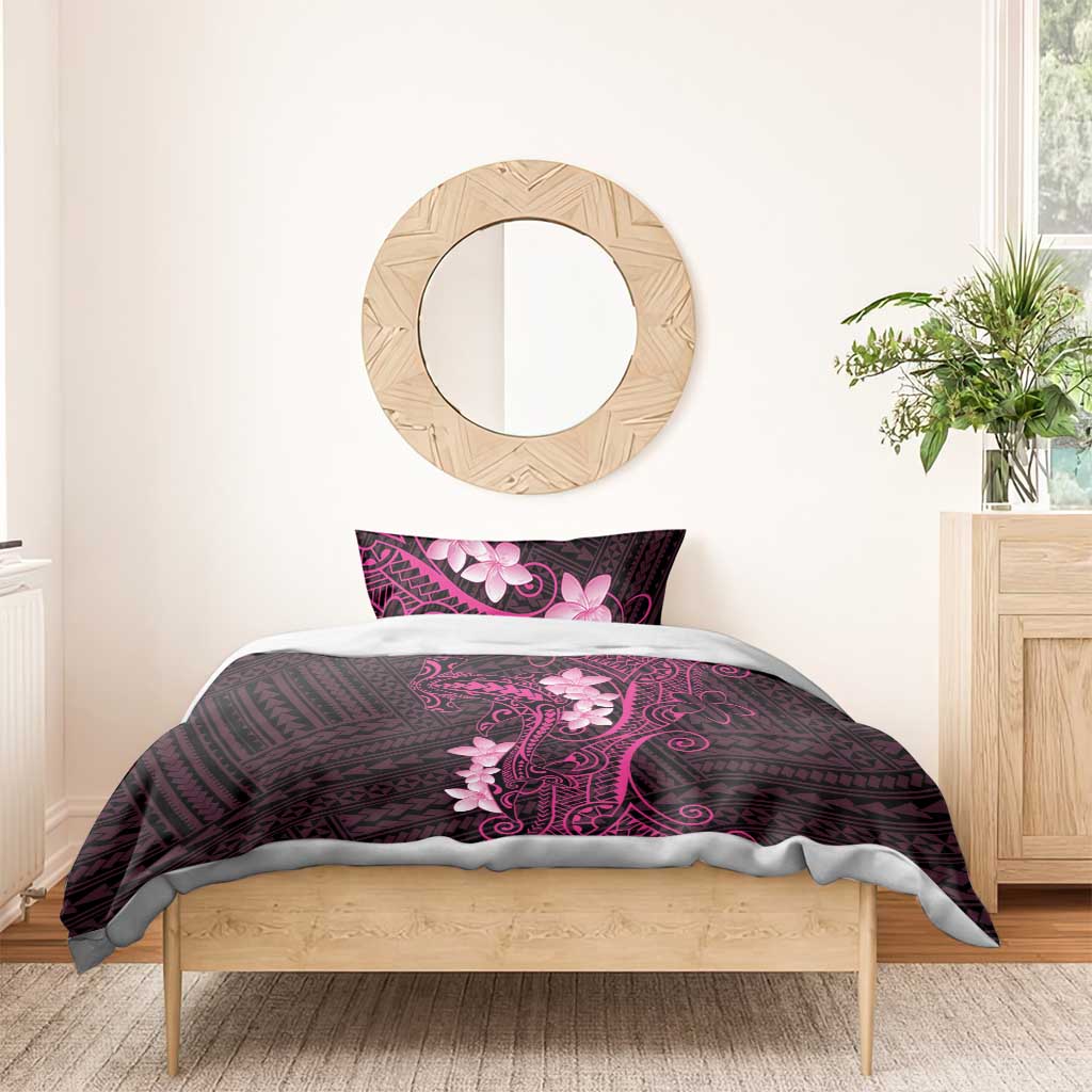 Pink Hawaii Bedding Set Hammerhead Shark Tattoo Curve Polynesian LT14 - Polynesian Pride
