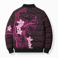Pink Hawaii Bomber Puffer Jacket Hammerhead Shark Tattoo Curve Polynesian LT14 - Polynesian Pride