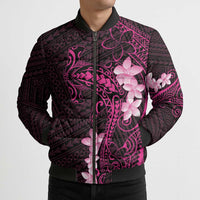 Pink Hawaii Bomber Puffer Jacket Hammerhead Shark Tattoo Curve Polynesian LT14 - Polynesian Pride