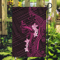 Pink Hawaii Garden Flag Hammerhead Shark Tattoo Curve Polynesian LT14 Garden Flag Pink - Polynesian Pride