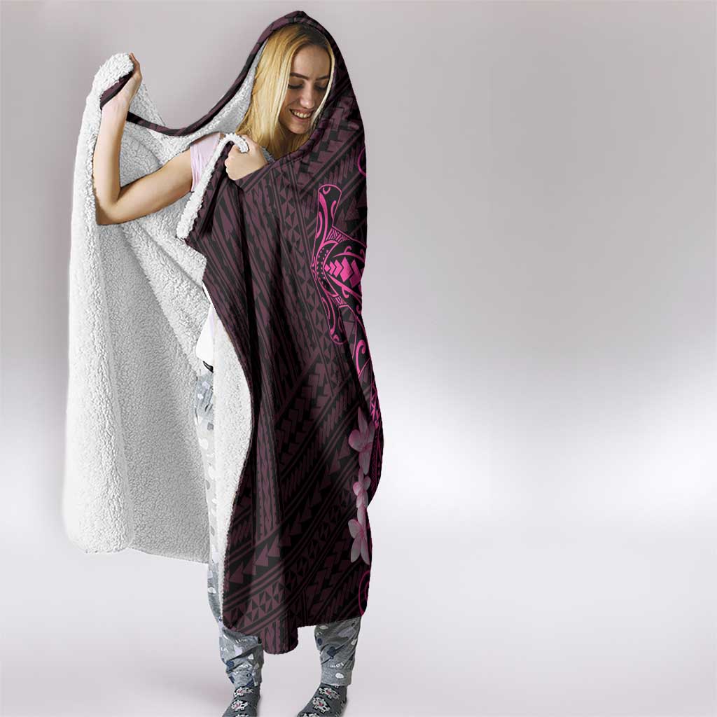 Pink Hawaii Hooded Blanket Hammerhead Shark Tattoo Curve Polynesian LT14 - Polynesian Pride