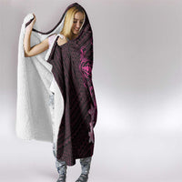 Pink Hawaii Hooded Blanket Hammerhead Shark Tattoo Curve Polynesian LT14 - Polynesian Pride