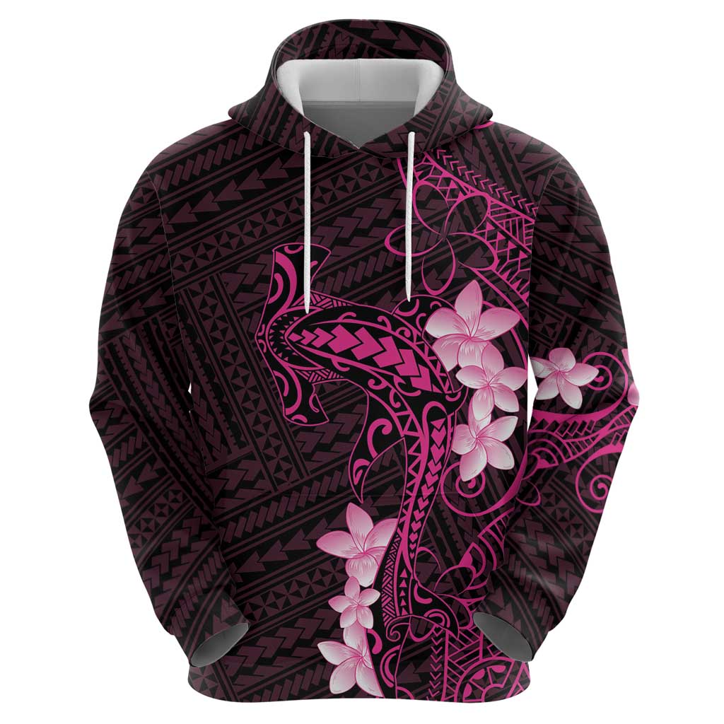 Pink Hawaii Hoodie Hammerhead Shark Tattoo Curve Polynesian LT14 - Polynesian Pride