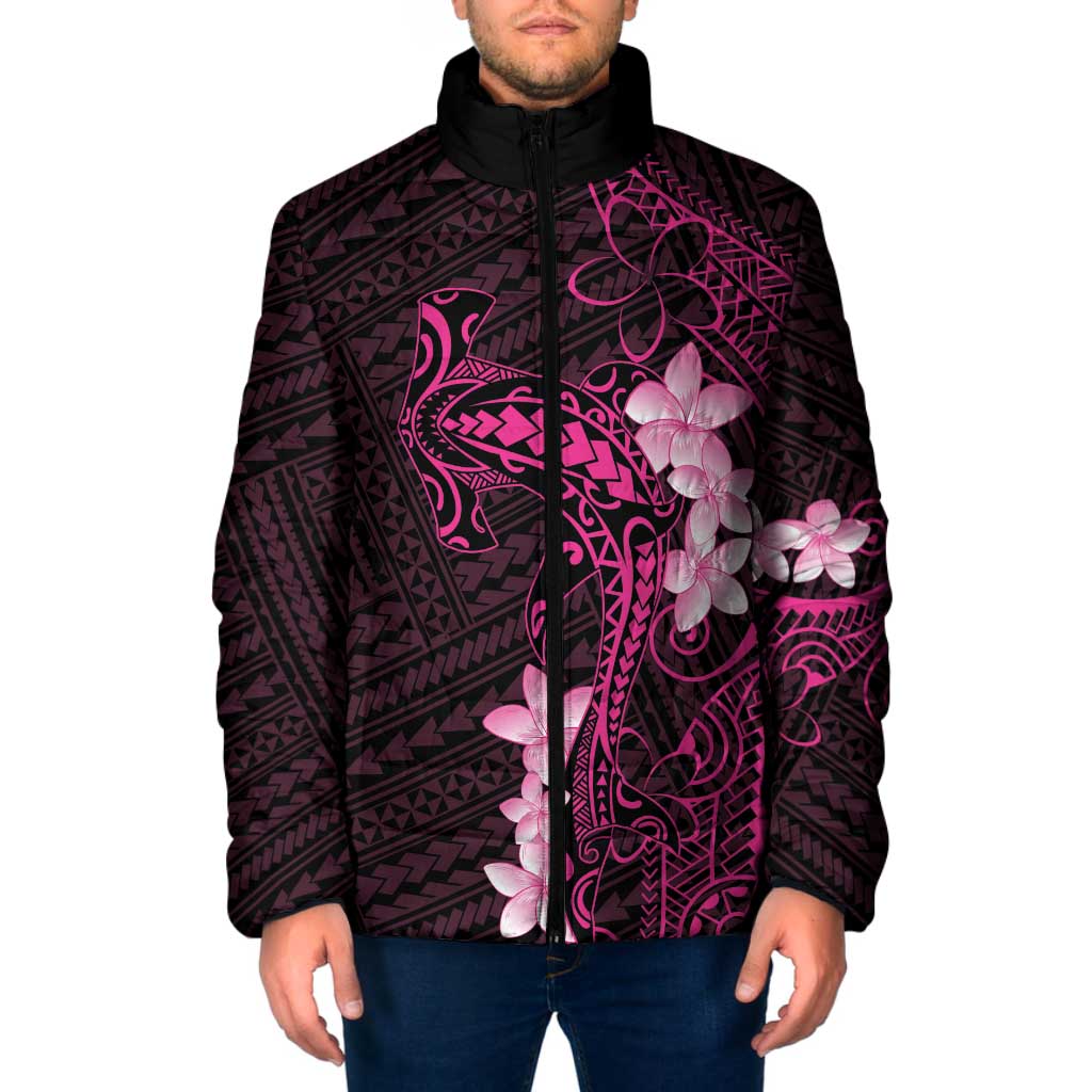Pink Hawaii Padded Jacket Hammerhead Shark Tattoo Curve Polynesian LT14 Men Pink - Polynesian Pride