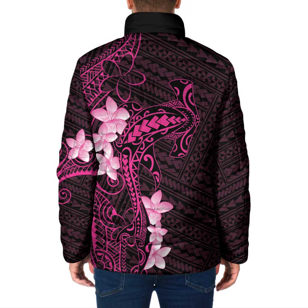Pink Hawaii Padded Jacket Hammerhead Shark Tattoo Curve Polynesian LT14 - Polynesian Pride