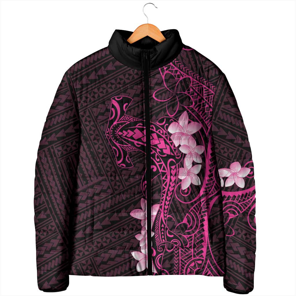 Pink Hawaii Padded Jacket Hammerhead Shark Tattoo Curve Polynesian LT14 - Polynesian Pride