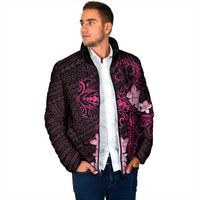 Pink Hawaii Padded Jacket Hammerhead Shark Tattoo Curve Polynesian LT14 - Polynesian Pride