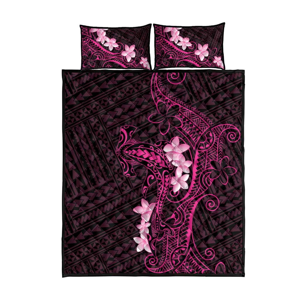 Pink Hawaii Quilt Bed Set Hammerhead Shark Tattoo Curve Polynesian LT14 - Polynesian Pride