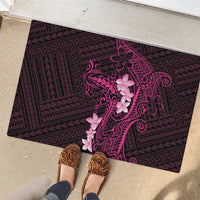 Pink Hawaii Rubber Doormat Hammerhead Shark Tattoo Curve Polynesian LT14 - Polynesian Pride