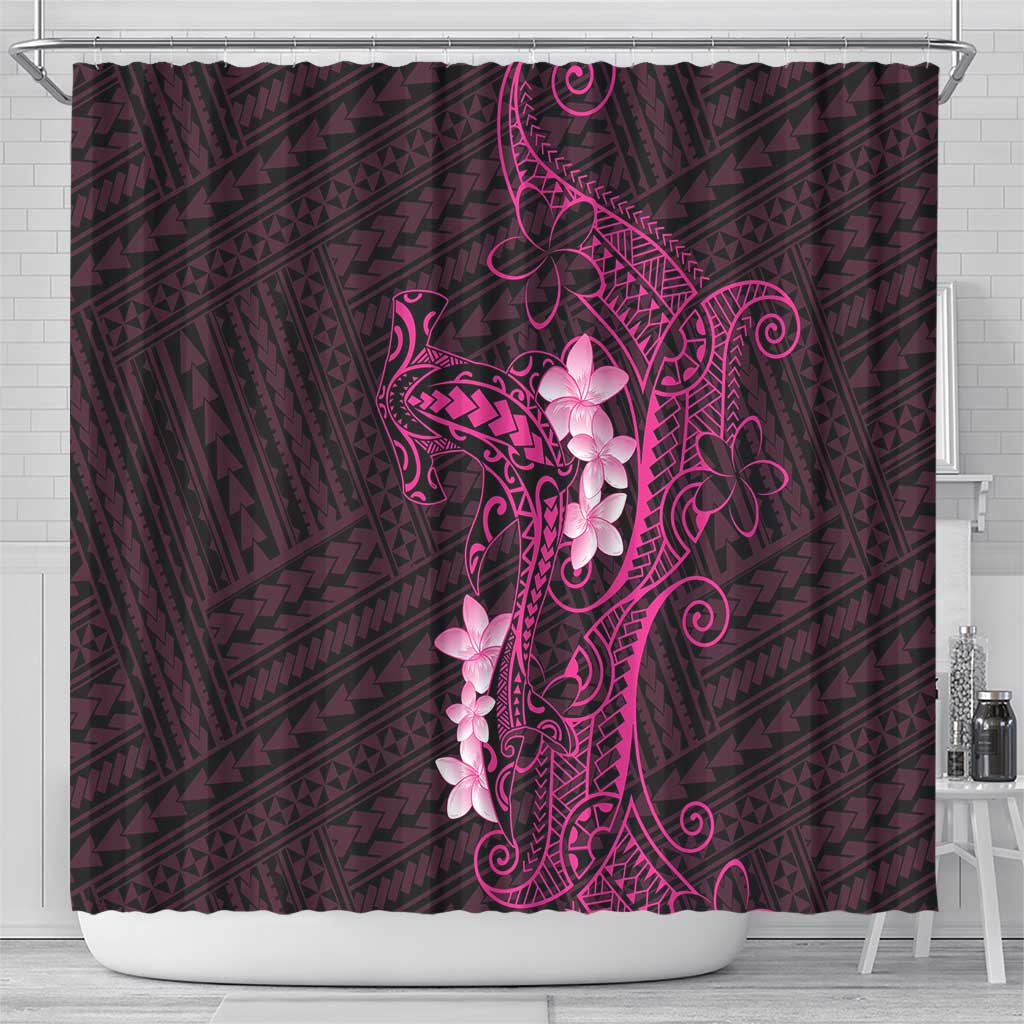 Pink Hawaii Shower Curtain Hammerhead Shark Tattoo Curve Polynesian LT14 - Polynesian Pride