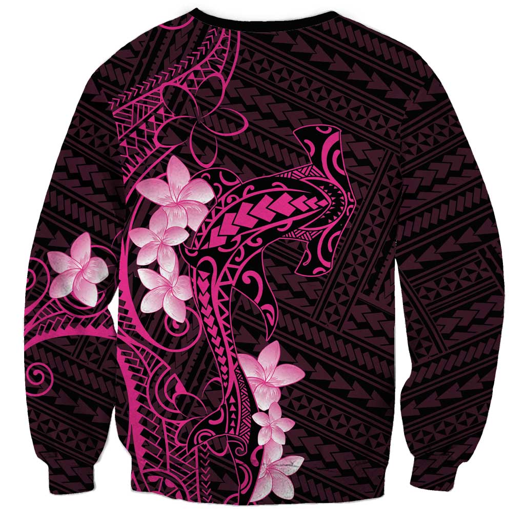 Pink Hawaii Sweatshirt Hammerhead Shark Tattoo Curve Polynesian LT14 - Polynesian Pride