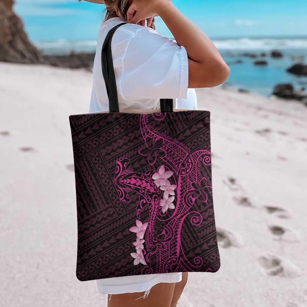 Pink Hawaii Tote Bag Hammerhead Shark Tattoo Curve Polynesian LT14 - Polynesian Pride