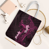 Pink Hawaii Tote Bag Hammerhead Shark Tattoo Curve Polynesian LT14 White Strap One Size Pink - Polynesian Pride
