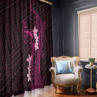 Pink Hawaii Window Curtain Hammerhead Shark Tattoo Curve Polynesian LT14 - Polynesian Pride