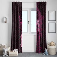 Pink Hawaii Window Curtain Hammerhead Shark Tattoo Curve Polynesian LT14 - Polynesian Pride