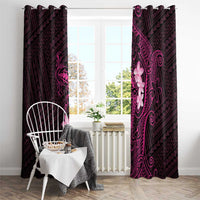 Pink Hawaii Window Curtain Hammerhead Shark Tattoo Curve Polynesian LT14 - Polynesian Pride