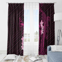 Pink Hawaii Window Curtain Hammerhead Shark Tattoo Curve Polynesian LT14 - Polynesian Pride