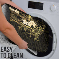 Black and Gold Hawaii Bathroom Set Hammerhead Shark Tattoo Curve Polynesian LT14 - Polynesian Pride
