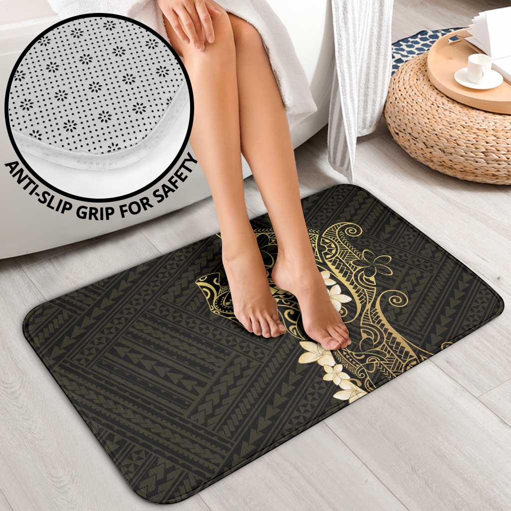Black and Gold Hawaii Bathroom Set Hammerhead Shark Tattoo Curve Polynesian LT14 - Polynesian Pride