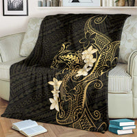 Black and Gold Hawaii Blanket Hammerhead Shark Tattoo Curve Polynesian LT14 - Polynesian Pride