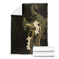 Black and Gold Hawaii Blanket Hammerhead Shark Tattoo Curve Polynesian LT14 - Polynesian Pride