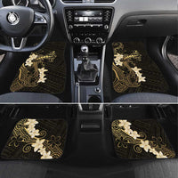 Black and Gold Hawaii Car Mats Hammerhead Shark Tattoo Curve Polynesian LT14 Set 4pcs Black - Polynesian Pride