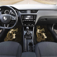 Black and Gold Hawaii Car Mats Hammerhead Shark Tattoo Curve Polynesian LT14 Set 2pcs - Front Black - Polynesian Pride