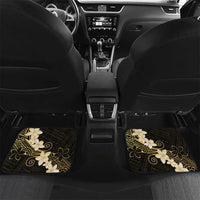 Black and Gold Hawaii Car Mats Hammerhead Shark Tattoo Curve Polynesian LT14 Set 2pcs - Back Black - Polynesian Pride
