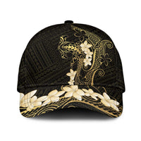 Black and Gold Hawaii Classic Cap Hammerhead Shark Tattoo Curve Polynesian LT14 Universal Fit Black - Polynesian Pride