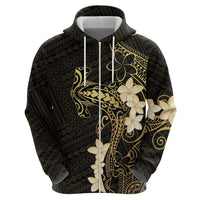 Black and Gold Hawaii Hoodie Hammerhead Shark Tattoo Curve Polynesian LT14 - Polynesian Pride