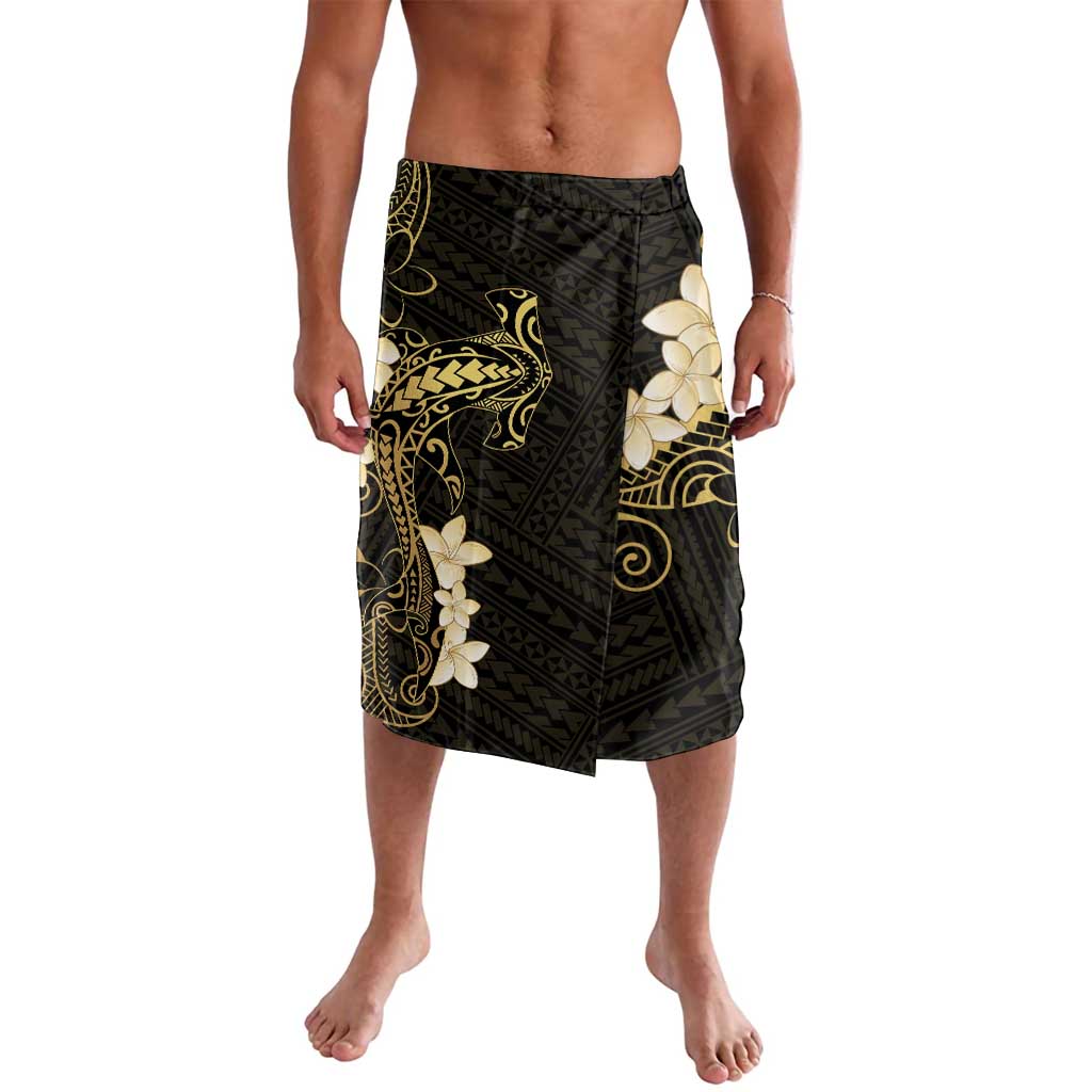 Black and Gold Hawaii Lavalava Hammerhead Shark Tattoo Curve Polynesian LT14 Black - Polynesian Pride