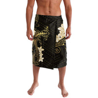 Black and Gold Hawaii Lavalava Hammerhead Shark Tattoo Curve Polynesian LT14 Black - Polynesian Pride