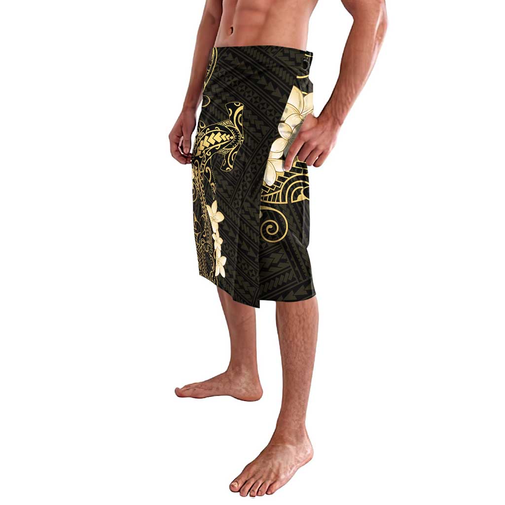 Black and Gold Hawaii Lavalava Hammerhead Shark Tattoo Curve Polynesian LT14 - Polynesian Pride