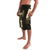 Black and Gold Hawaii Lavalava Hammerhead Shark Tattoo Curve Polynesian LT14 - Polynesian Pride