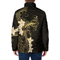Black and Gold Hawaii Padded Jacket Hammerhead Shark Tattoo Curve Polynesian LT14 - Polynesian Pride