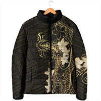 Black and Gold Hawaii Padded Jacket Hammerhead Shark Tattoo Curve Polynesian LT14 - Polynesian Pride